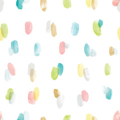 Seamless minimalistic pattern with watercolor brush strokes