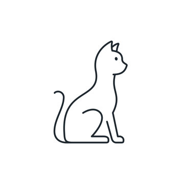 Cat icon line symbol, Vector isolated pet illustration.