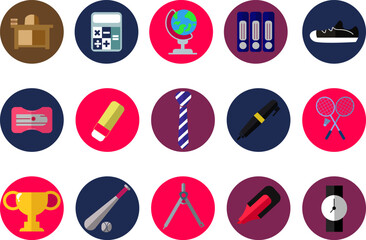 School Illustration Icon Collection