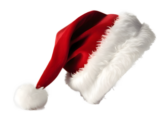 red santa hat christmas holidays isolated transparent background