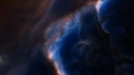 Fototapeta premium Cosmic background with a blue purple nebula and stars 