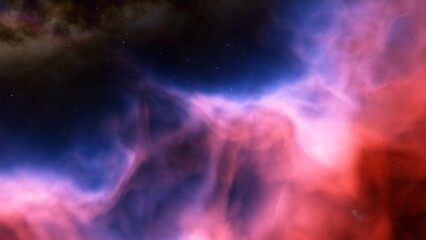 Cosmic background with a blue purple nebula and stars
