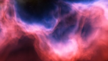Cosmic background with a blue purple nebula and stars
