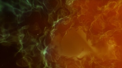 Cosmic background with a blue purple nebula and stars
