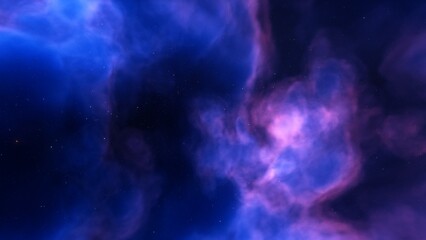 Cosmic background with a blue purple nebula and stars
