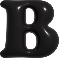 Letter A-Z 3D Black