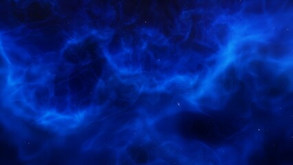 Cosmic background with a blue purple nebula and stars
