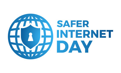 Safer Internet Day celebrated every year on 6th February. Vector banner, flyer, poster and social medial template design.