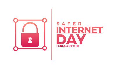 Safer Internet Day celebrated every year on 6th February. Vector banner, flyer, poster and social medial template design.