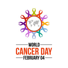 World Cancer Day observed every year on 4th february. Vector health banner, flyer, poster and social medial template design.
