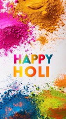 Indian festival for happy Holi with crystals. Ai generative