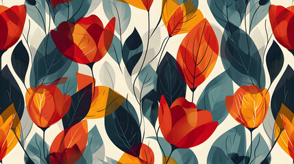 Seamless Abstract Tulips