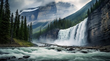 Canadian Rockies - Takakkaw Falls - obrazy, fototapety, plakaty