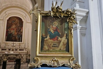 Napoli - Madonna del Rosario con San Domenico e Santa Caterina nella Chiesa di San Giacomo degli...