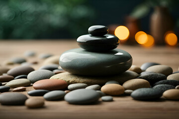 Fototapeta na wymiar zen stones with calm background