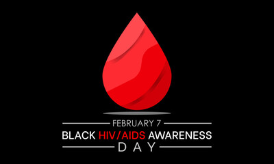 Fototapeta premium Black HIV/AIDS Awareness Day observed every year of 7th february. Vector health banner, flyer, poster and social medial template design.