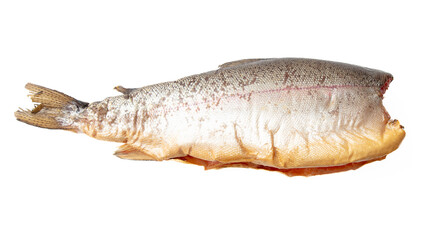 Smoked trout isolated on white background