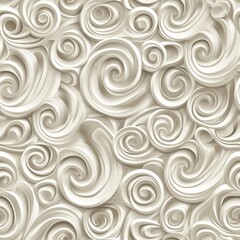 Seamless pattern: Vanilla Swirls, Vanilla-toned swirls and loops creating a minimal and elegant seamless pattern.