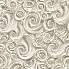 Seamless pattern: Vanilla Swirls, Vanilla-toned swirls and loops creating a minimal and elegant seamless pattern.