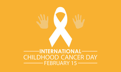 International Childhood Cancer Day observed every year on february 15. Vector health banner, flyer, poster and social medial template design.