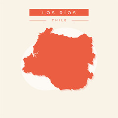 Vector illustration vector of Los Ríos map Chile