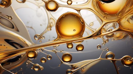 Fotobehang Fluid oil texture background. Generative AI © BoszyArtis