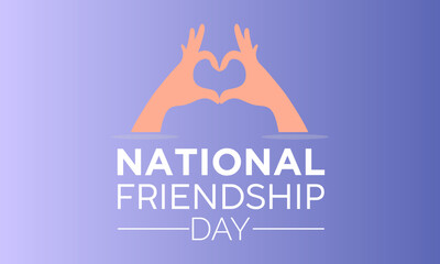 Fototapeta na wymiar National Friendship Day February celebrated on 11th February. Vector banner, flyer, poster and social medial template design.