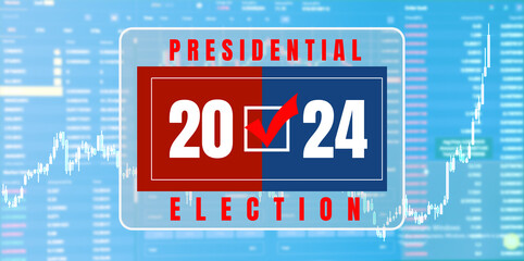 Closeup dollar on the background of a chart. U.S. economy and presidential election. 3d illustration