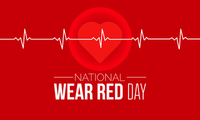 National Wear Red Day celebrated every year on February 2nd. Vector banner, flyer, poster and social medial template design.