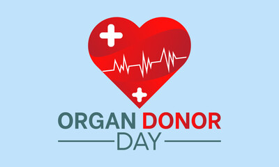 Organ Donor Day observed every year on february 14. Vector health banner, flyer, poster and social medial template design.