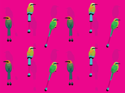 Bird Motmot Cute Seamless Wallpaper Background