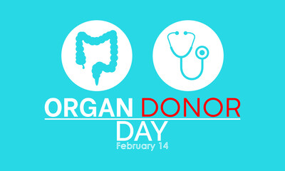 Organ Donor Day observed every year on february 14. Vector health banner, flyer, poster and social medial template design.