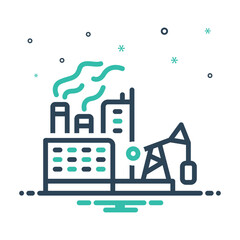 Obraz premium Mix icon for fossil fuel