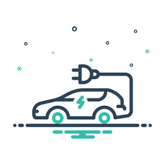 Mix icon for electric car