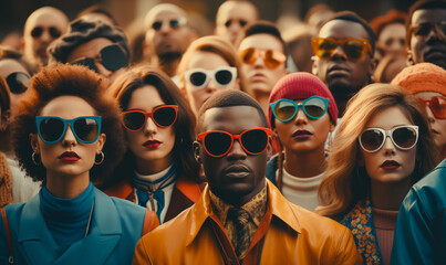 Group of diversity ethnicity wearing sunglasses