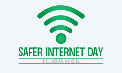 Safer Internet Day celebrated every year on 6th February. Vector banner, flyer, poster and social medial template design.