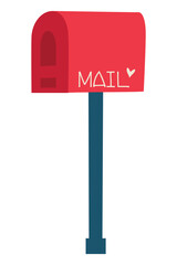 Hand Drawn Mailbox, Cartoon Vector Illustration
