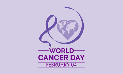 World Cancer Day observed every year on 4th february. Vector health banner, flyer, poster and social medial template design.