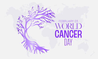 World Cancer Day observed every year on 4th february. Vector health banner, flyer, poster and social medial template design.