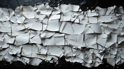 Organized torn white graph paper