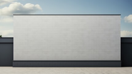 Beautiful empty wall company building, empty space for displaying advertising or company logo mockup