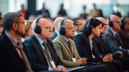 Business People Listening to the Speaker at a Conference 