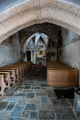 Church of Santo Spirito immersed in the snow of Val Aurina