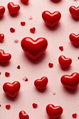 red hearts background