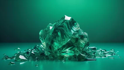 Poster emerald crystal background © ArtistiKa