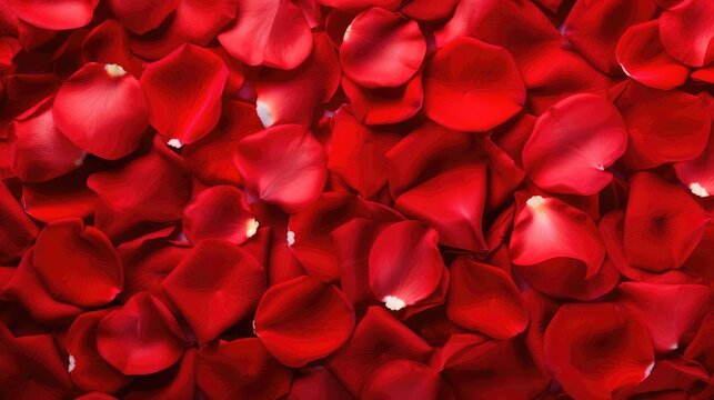 Fresh red rose petals as background