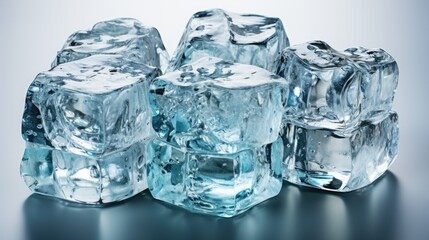 Obraz premium A set of pure natural crushed ice cubes.
