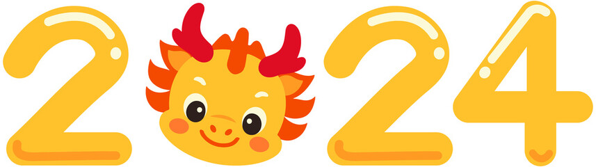 2024 New Year Cute Dragon Zodiac