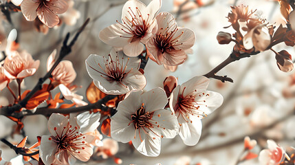 Vintage Cherry Blossom Pattern