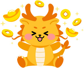 Fototapeta premium New Year Cute Zodiac Dragon icon